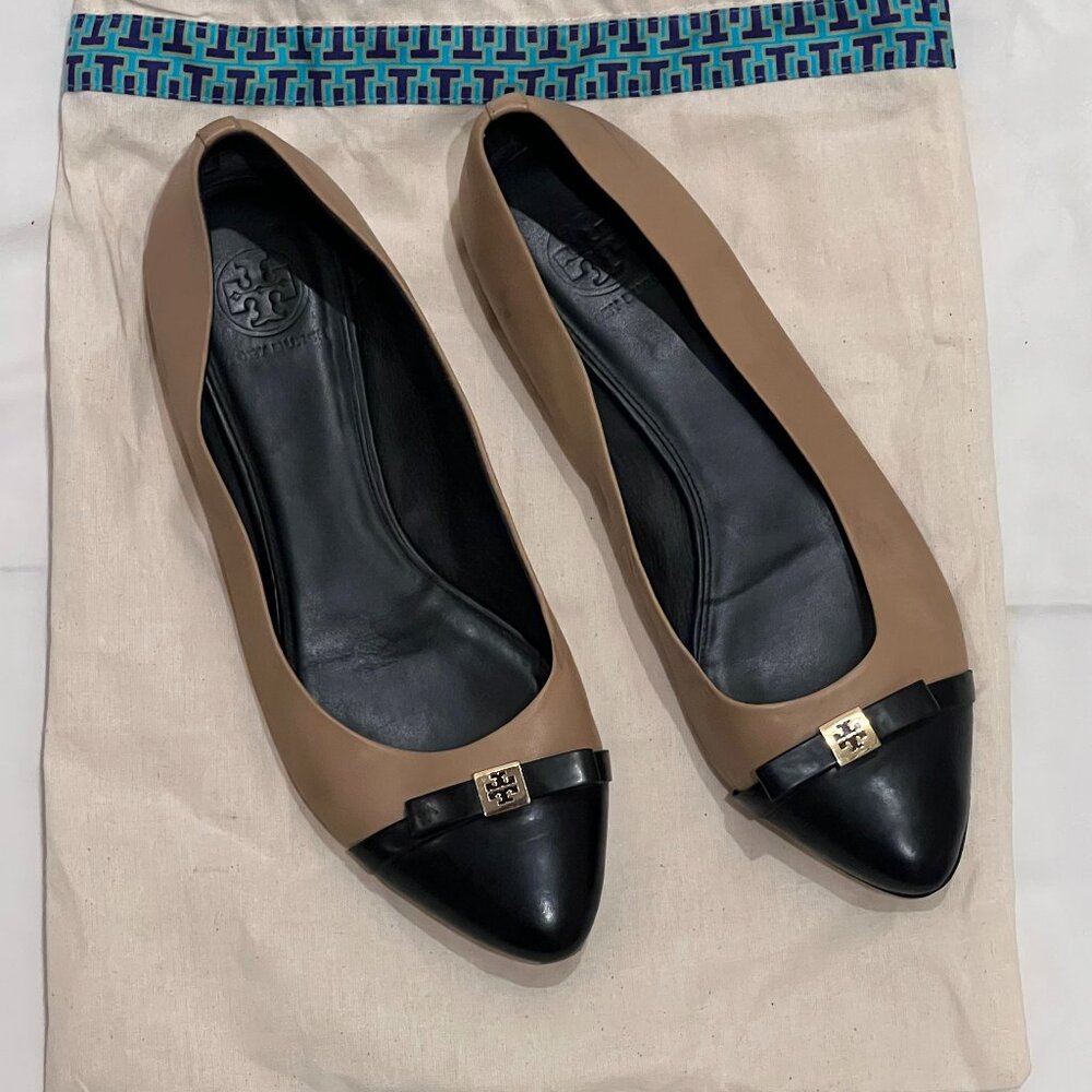 Tory Burch Colorblock Ballet Flats – Classic Style, Gently Worn - Size US 10